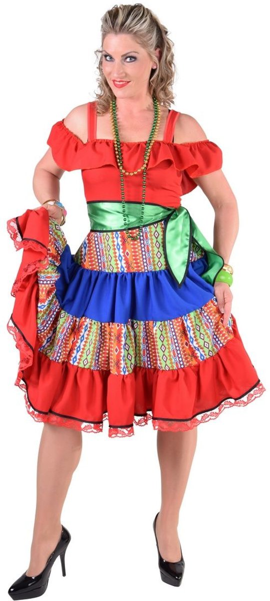 Spaans & Mexicaans Kostuum | Mexicaans Jalisco Volksdans | Vrouw | Extra Small | Carnaval kostuum | Verkleedkleding